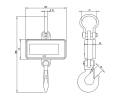 Waga hakowa do 1500 kg, pilot w zestawie HDWR wagPRO-H1500