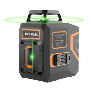 Krzyżowy laser do ustalania poziomu, który emituje zielone promienie laserowe OU-laserLOOK-5GAM OUTLET 