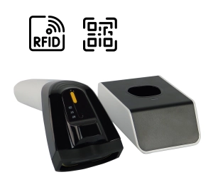 Skaner WIFI Bluetooth kodów QR i kreskowych czytnik RFID ze stacją HD8500-RF
