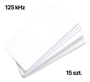 Karty RFID UNIQUE 125 kHz, zakodowane, białe bez nadruku, z chipem TK4100- zestaw 15 sztuk HD-RWC01