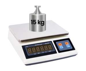 Waga sklepowa do 15 kg z wyświetlaczem, bezprzewodowe działanie, dokładność pomiaru 0,5g wagPRO-S15