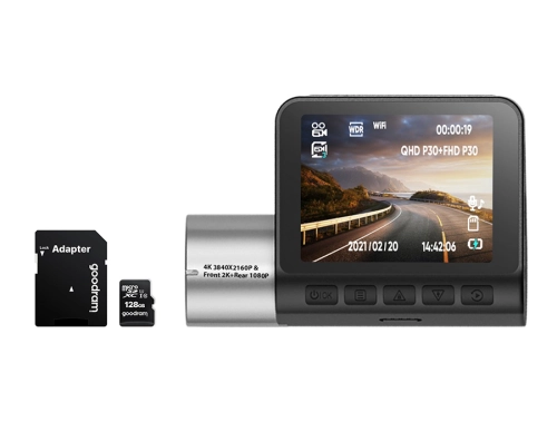 Wideorejestrator videoCAR-D400 + Karta pamięci 128GB