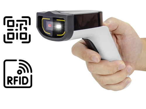 Czytnik QR z RFID 13,56 mHz i stacją dokującą WIFI Bluetooth USB HD8100-RF
