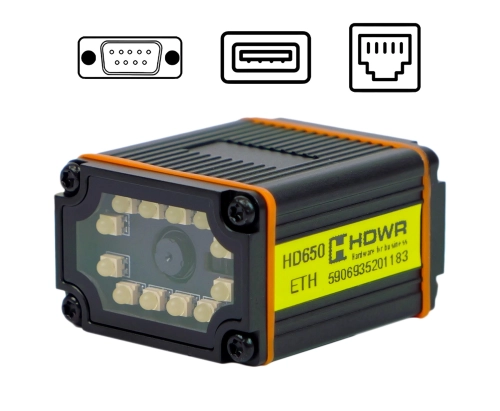 Czytnik przemysłowy QR z modułem sieciowym TCP/IP Ethernet POE IP65 HD650-ETH