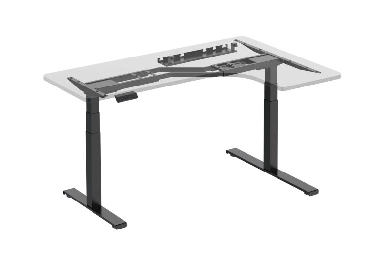 Biurko narożne regulowane elektrycznie brązowe deskTOP-23