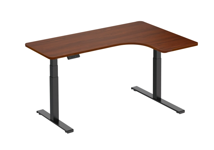 Biurko narożne regulowane elektrycznie brązowe deskTOP-23
