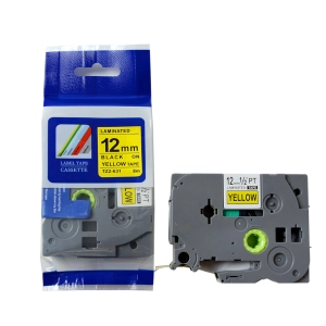 Tasma w kolorze zoltym z etykietami samoprzylepnymi do etykieciarki TapeMate 12BY8