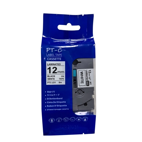 Naklejki samoprzylepne na rolce białe 12 mm x 8 do etykieciarki TapeMate-12BW8