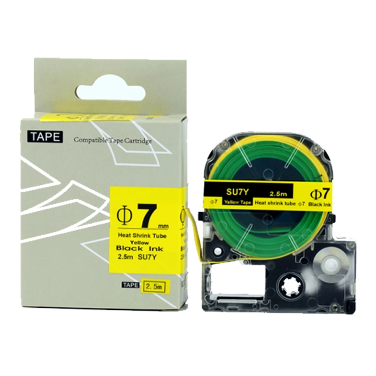 Etykiety termokurczliwe na rolce żółte do etykieciarki 7 mm x 2,5 m TapeMate-7BY25