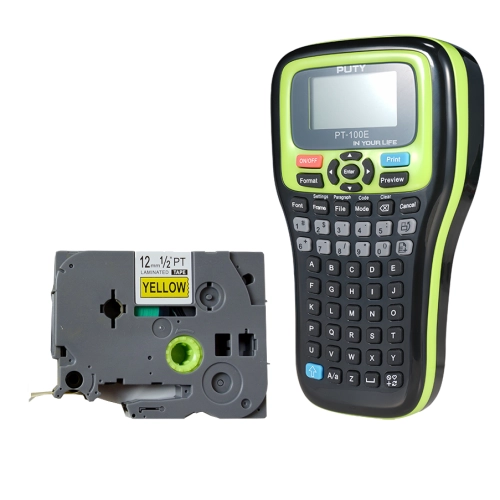 Etykieciarka ręczna MarkMate-100DKCB + taśma z etykietami żółtymi TapeMate-12BY8