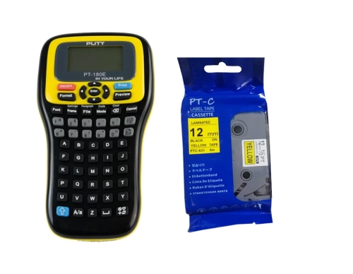 Etykieciarka ręczna MarkMate-180DKCB + etykiety samoprzylepne białe TapeMate-12BY8A