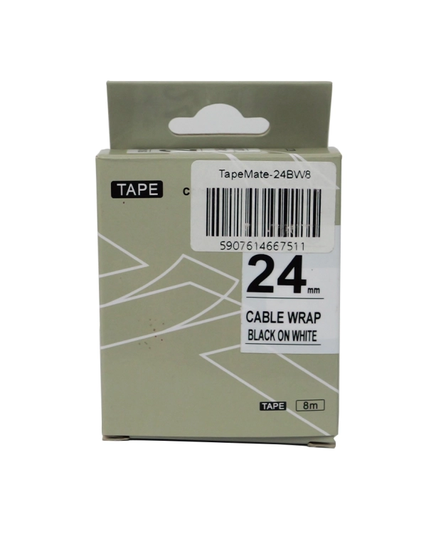 Taśma z naklejkami samoprzylepnymi przezroczysta do etykieciarki 24 mm x 8 m TapeMate-24BW8