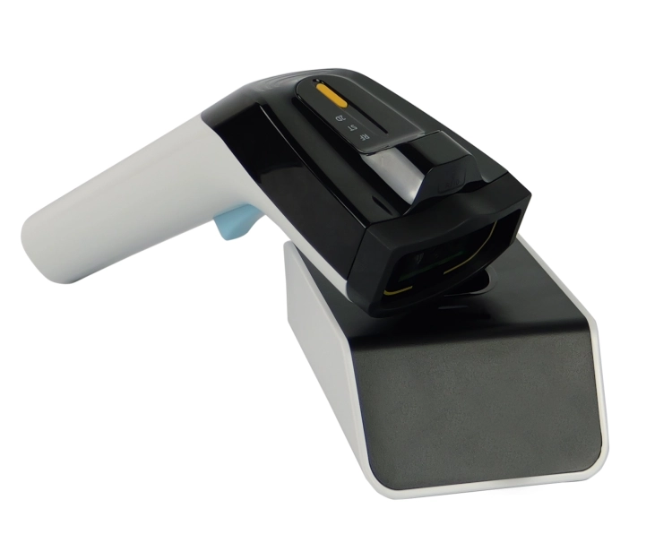 Skaner magazynowy do kodów QR z RFID i stacją dokującą, bezprzewodowy z pamięcią wewnętrzną HD8500-RF
