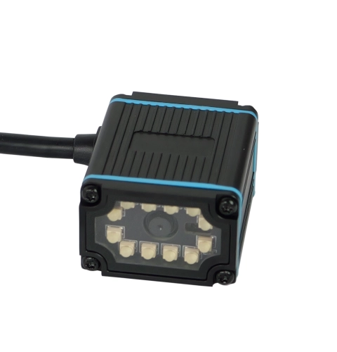 Skaner przemysłowy QR kodów kreskowych, stacjonarny na linię produkcyjną, odporny IP65, interfejs RS232 HD650