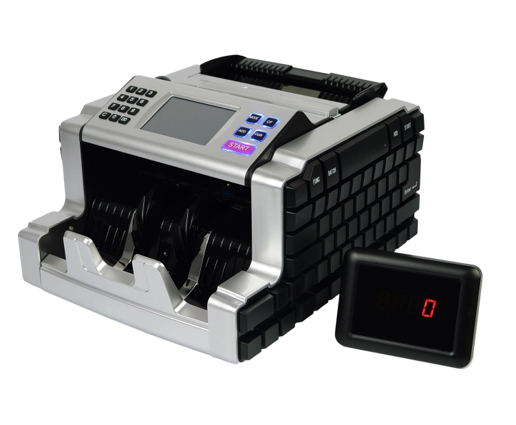Liczarka banknotów z detektorem UV, MG, wielowalutowa, dwa wyświetlacze LCD, niezawodna FiscalFlow-2210