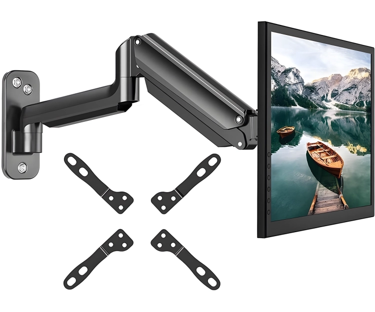 Stojak na monitor montowany na ścianę do monitora o przekątnej 17-32 cale, standard VESA i sprężyna gazowa SolidHand-CGW01