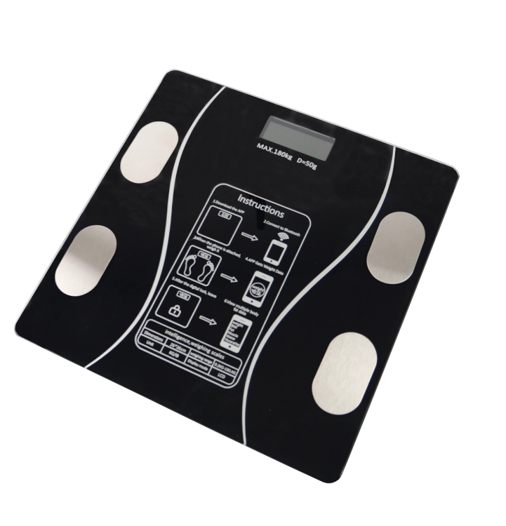 Waga do łazienki szklana do 180 kg Bluetooth czarna wagPRO-B1
