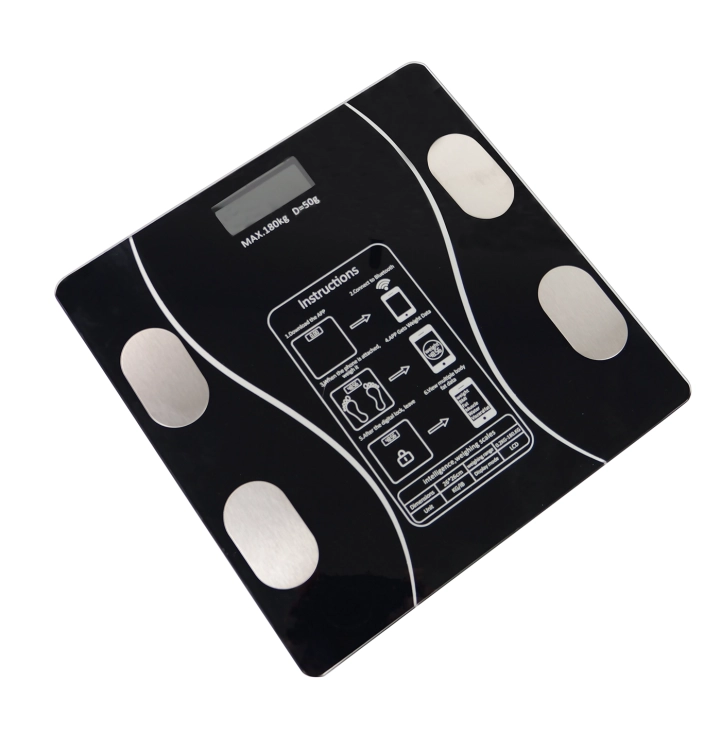 Waga do łazienki szklana do 180 kg Bluetooth czarna wagPRO-B1