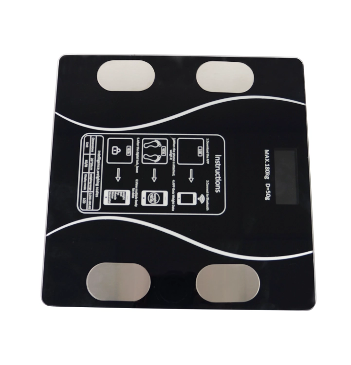 Waga do łazienki szklana do 180 kg Bluetooth czarna wagPRO-B1