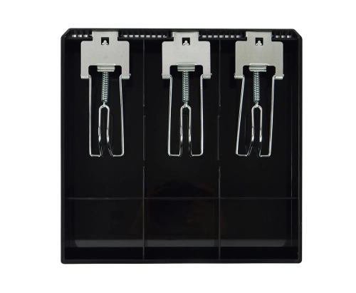 Tacka na pieniądze z 3 przegrodami na banknoty i 3 na monety, mała, z zatrzaskami na banknoty InsertTill-250