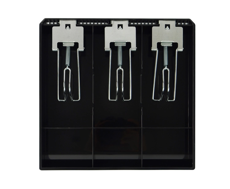 Tacka na pieniądze z 3 przegrodami na banknoty i 3 na monety, mała, z zatrzaskami na banknoty InsertTill-250