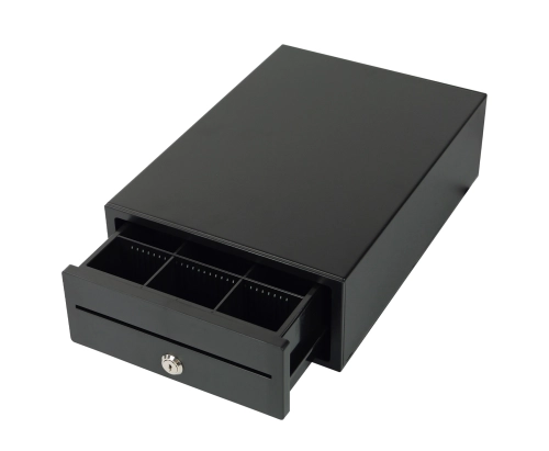 Szuflada na pieniądze z 3 przegrodami na banknoty i 6 na monety, zamykana na klucz, mała SecureTill-208F