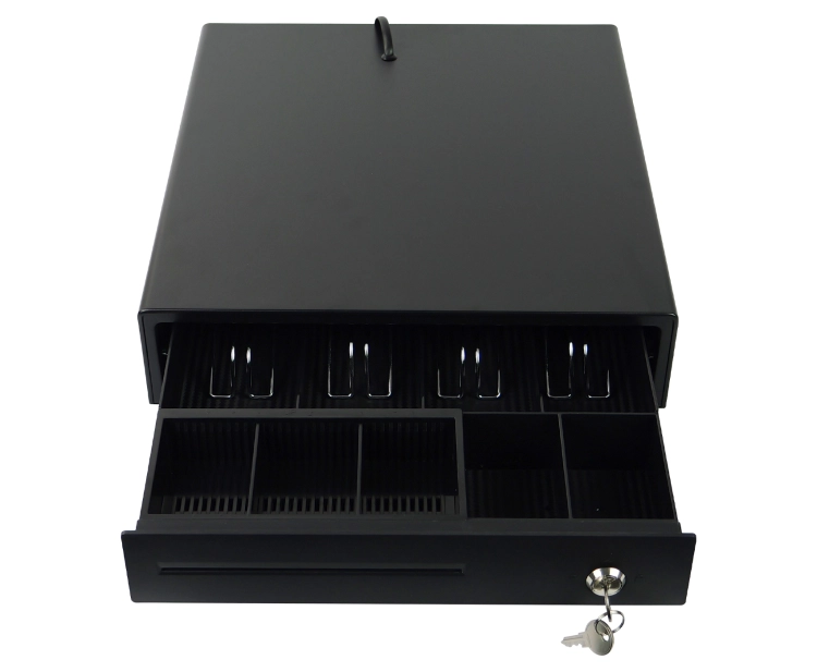 Szuflada kasjerska z 4 przegrodami na banknoty i 5 na monety z zamkiem na klucz SecureTill-335F