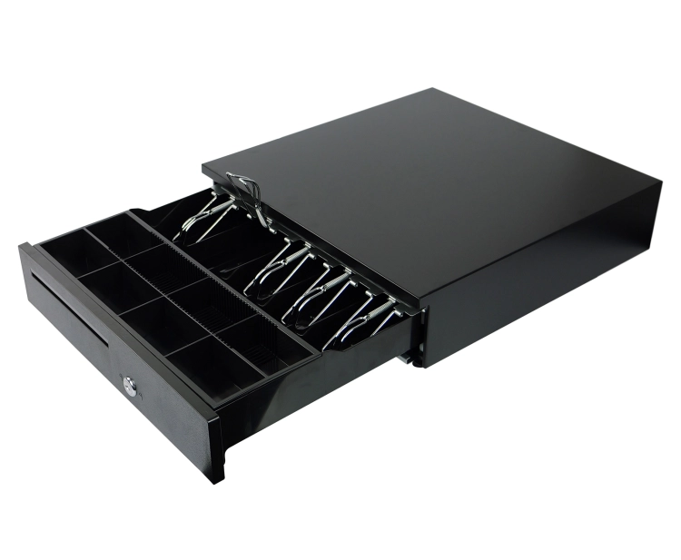 Szuflada na banknoty i monety do kasy fiskalnej, pojemna i solidna, wykonana z metalu SecureTill-405F