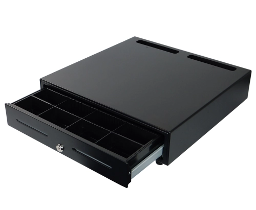 Szuflada do kasy fiskalnej z pojemnym organizerem na pieniądze, zamkiem na klucz i przewodem RJ12 SecureTill-460F