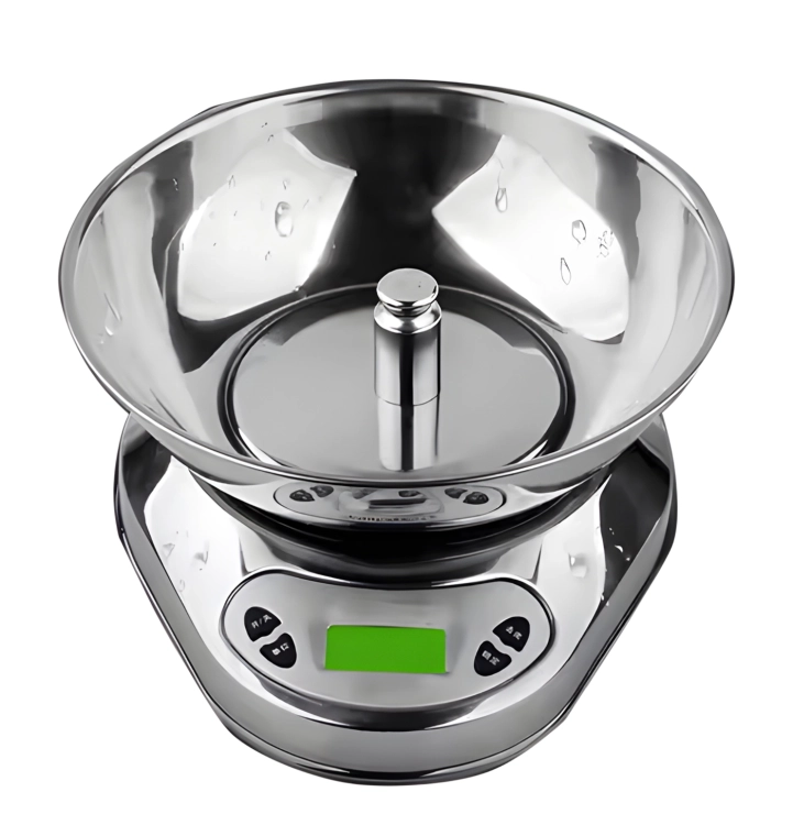 Waga kuchenna z metalową misą do 5 kg, g, lb, oz, elektroniczna z wyświetlaczem LCD na baterie AAA wagPRO-K5C