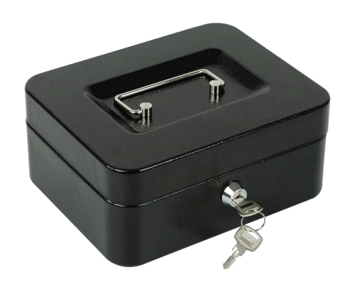 Kasetka na pieniądze z 5 przegrodami na monety i wyciąganym wkładem, zamykana na kluczyk, metalowa HD-CB20-5