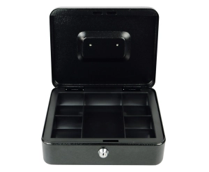 Kasetka na banknoty i monety%2C zamykana na kluczyk%2C 1 i 4 przegrody z wyjmowanym wkladem%2C metalowa HD CB25 5A