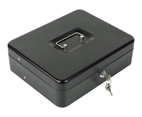 Kasetka na pieniądze z 4 przegrodami na monety i 5 na banknoty z zatrzaskami, zamykana na klucz HD-CB30-9A