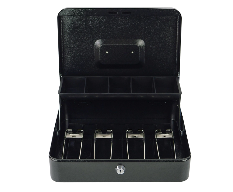 Kasetka na banknoty 4 przegrody i 5 przegród na monety z zamkiem na klucz HD-CB30-9A