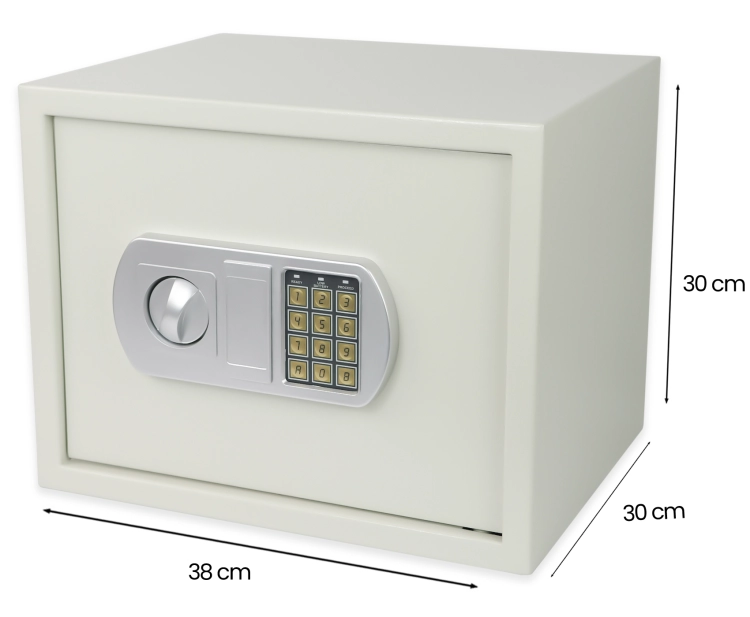 Sejf na dokumenty i pieniądze do biura i domu, elektroniczny na kod i klucz SecureBox-50