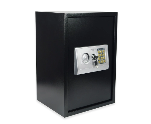 Sejf biurowy na kod PIN i klucz, duży, pojemny, stalowy z elektronicznym panelem SecureBox-60