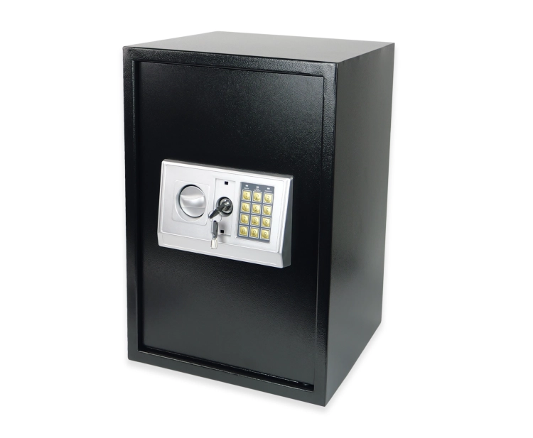 Kasa pancerna sejf elektroniczny z kodem PIN i kluczem na dokumenty, pieniądze, duży, stalowy SecureBox-60