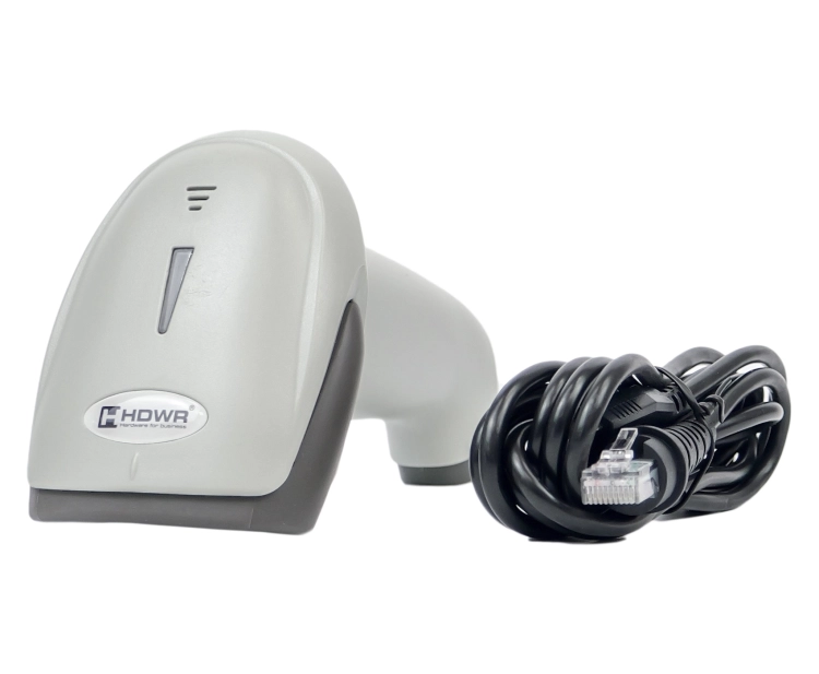 Czytnik kodów kreskowych w jasnym kolorze, przewodowy z interfejsem USB, laserowy, ręczny HD67W