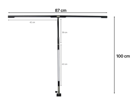 Lampa do biurka LED z regulacją światła za pomocą pilota, 1300 lm, montowana na blat, kreślarska LumixDesk-16