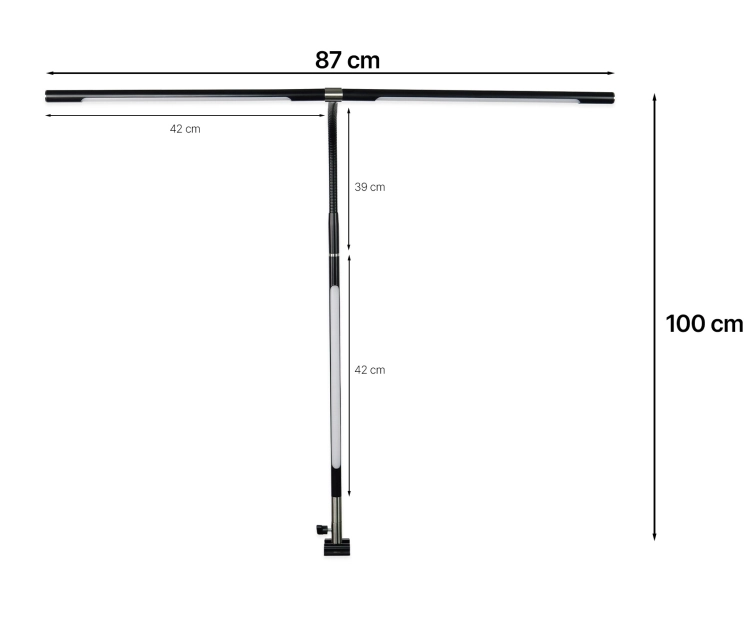 Lampa do biurka LED z regulacją światła za pomocą pilota, 1300 lm, montowana na blat, kreślarska LumixDesk-16