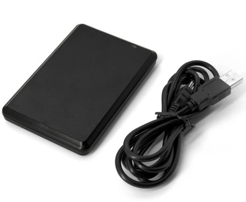 Czytnik RFID kart zgodnych z MIFARE UNIQUE 125 kHz + 13,56 MHz przewodowy, USB do komputera, mini skaner RFID HD-RD30C