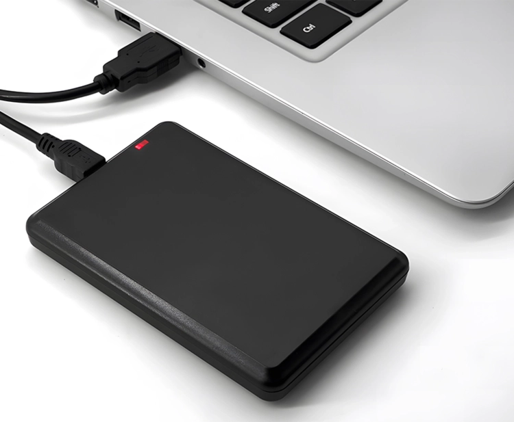 Czytnik RFID kart MIFARE UNIQUE 125 kHz + 13,56 MHz przewodowy, USB do komputera, mini skaner RFID HD-RD30C