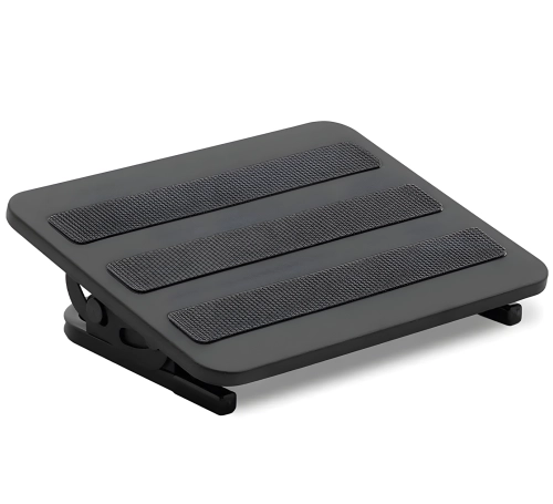 Podnóżek pod biurko, regulowany, antypoślizgowy, pod nogi, ergonomiczny, czarny do komputera FeetFleet-09