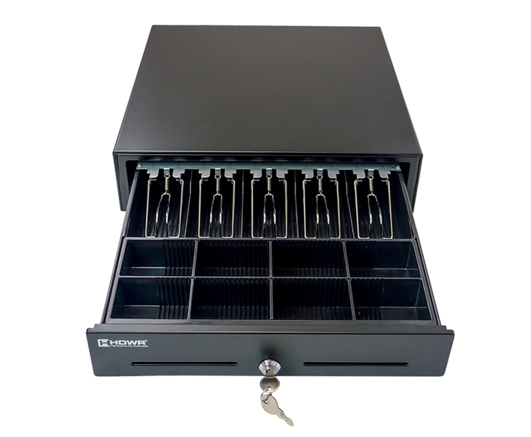 Szuflada kasowa pod blat, 5 przegród na banknoty, 8 na bilon, wyjmowany organizer HD-KR41