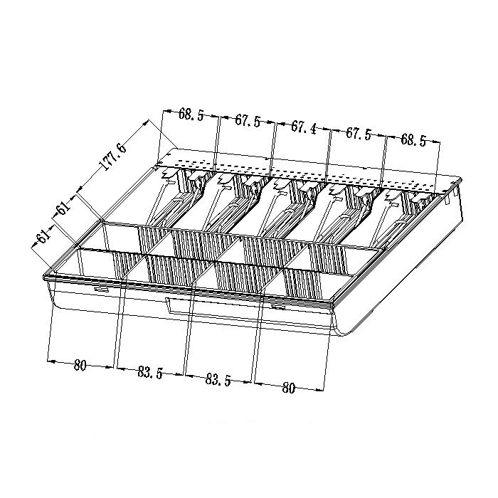 Wymiary szuflady kasowej na pieniądze HD-KR41