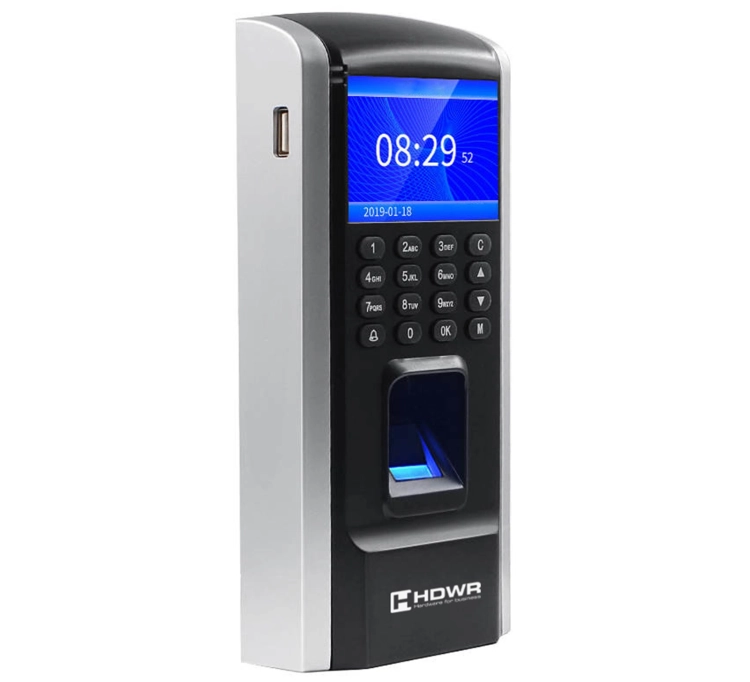 Rejestrator czasu pracy na kartę, brelok, odcisk palca i PIN, RFID 125 kHz, USB, pamięć 1000 pracowników CTR12