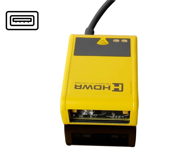 Skaner przemysłowy kodów QR AZTEC w metalowej obudowie, USB, automatyczny odczyt HD201