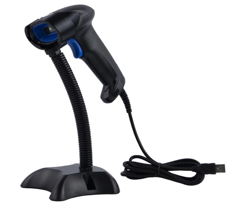 Czytnik kodów QR i kreskowych z podstawką, przewodowy, automatyczny odczyt i skanowanie z ekranu LCD HD10D