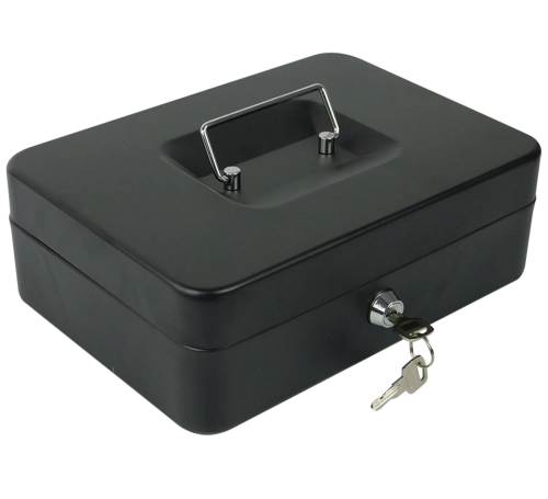 Kasetka na monety, banknoty, stalowa, czarna, 1 przegroda na banknoty i 2 na bilon HD-CB15