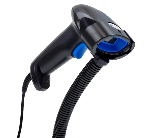 Skaner kodów kreskowych przewodowy z podstawką, USB, skanowanie z LCD HD10C